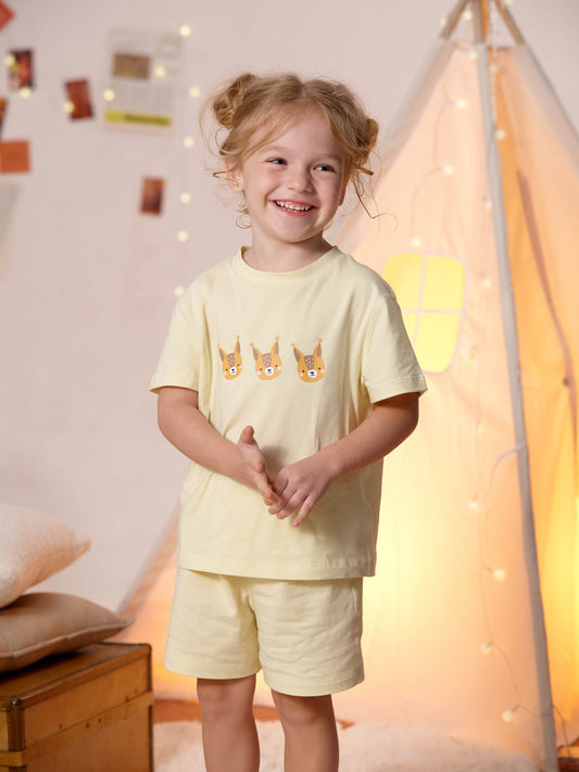 Kids Squirrel Lounge T‑Shirt & Shorts Set