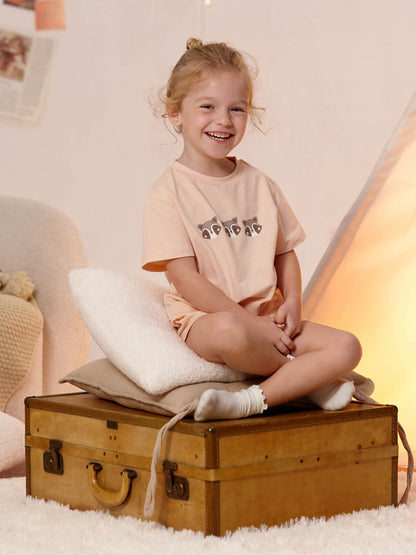 Kids Raccoon Lounge T‑Shirt & Shorts Set