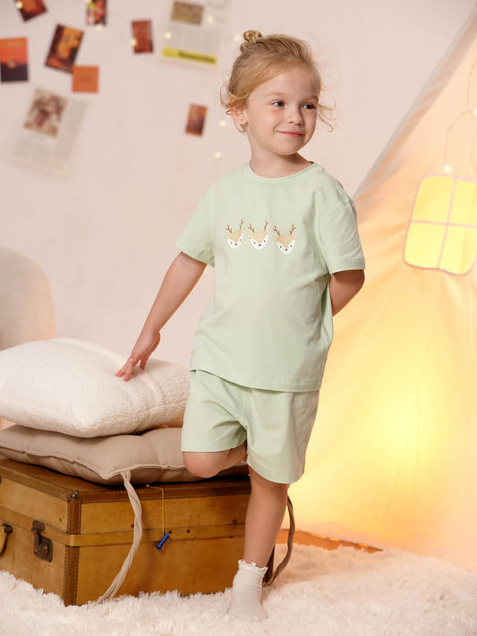 Kids Deer Lounge T‑Shirt & Shorts Set