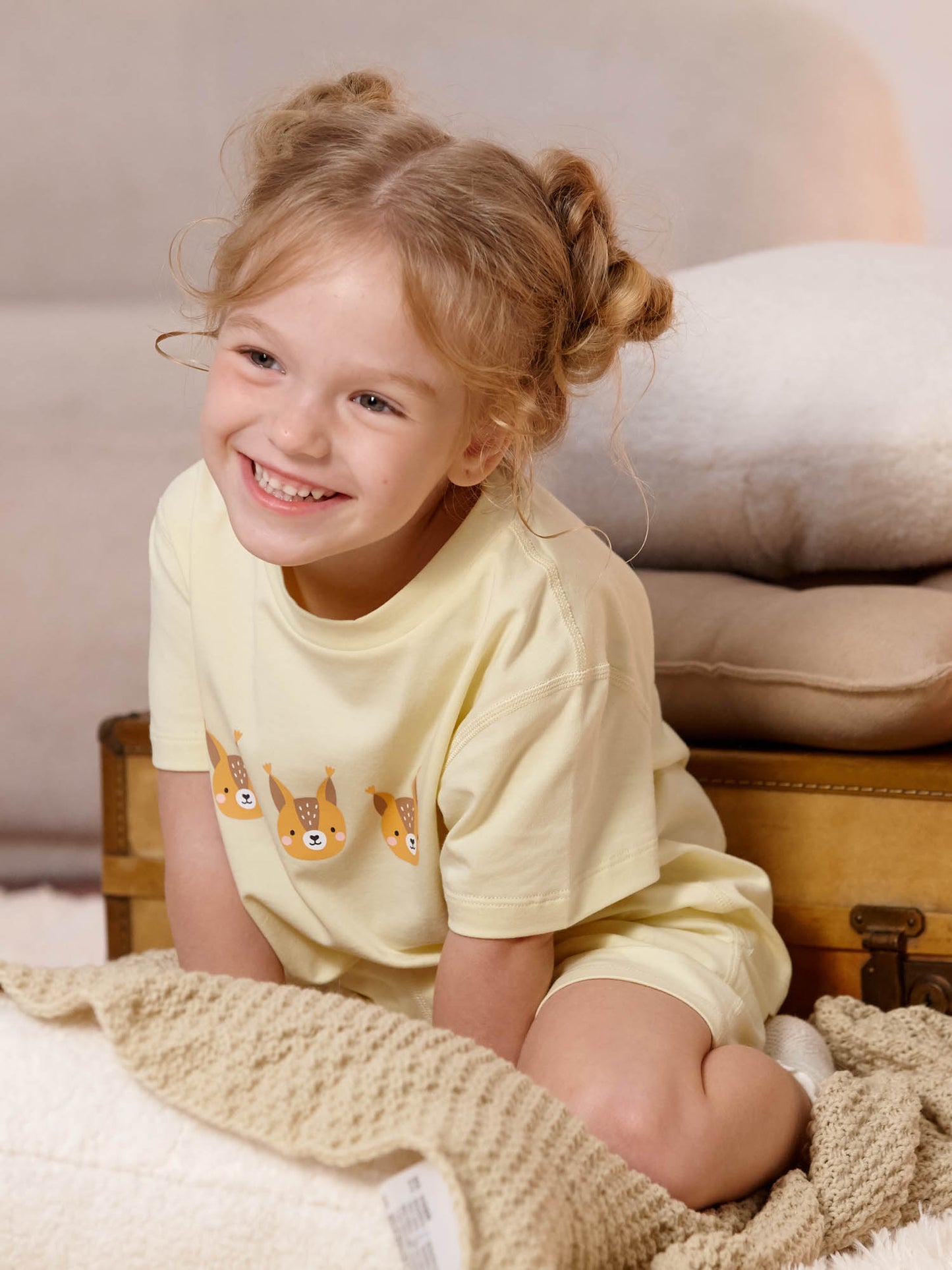 Kids Squirrel Lounge T‑Shirt & Shorts Set