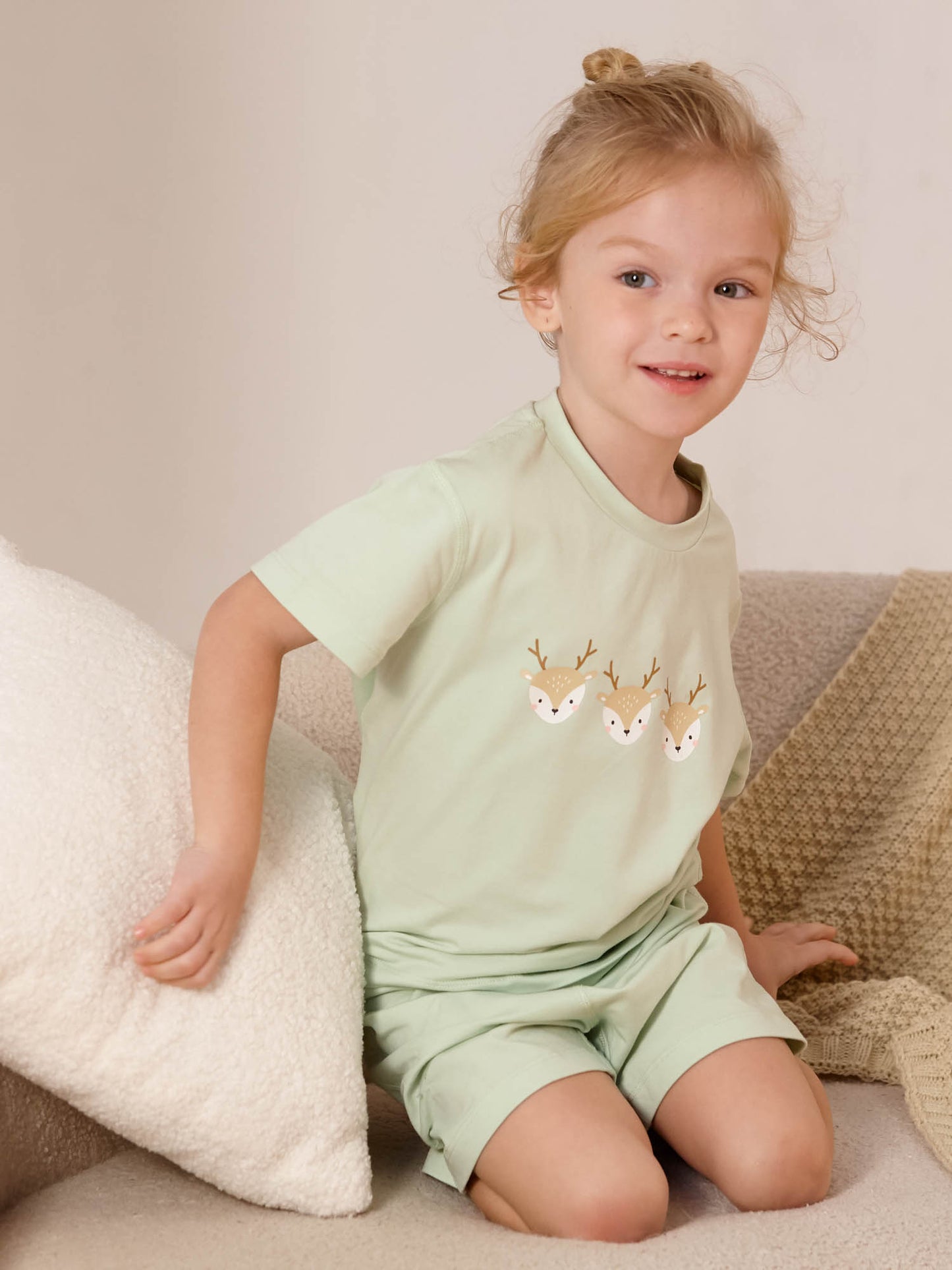 Kids Deer Lounge T‑Shirt & Shorts Set