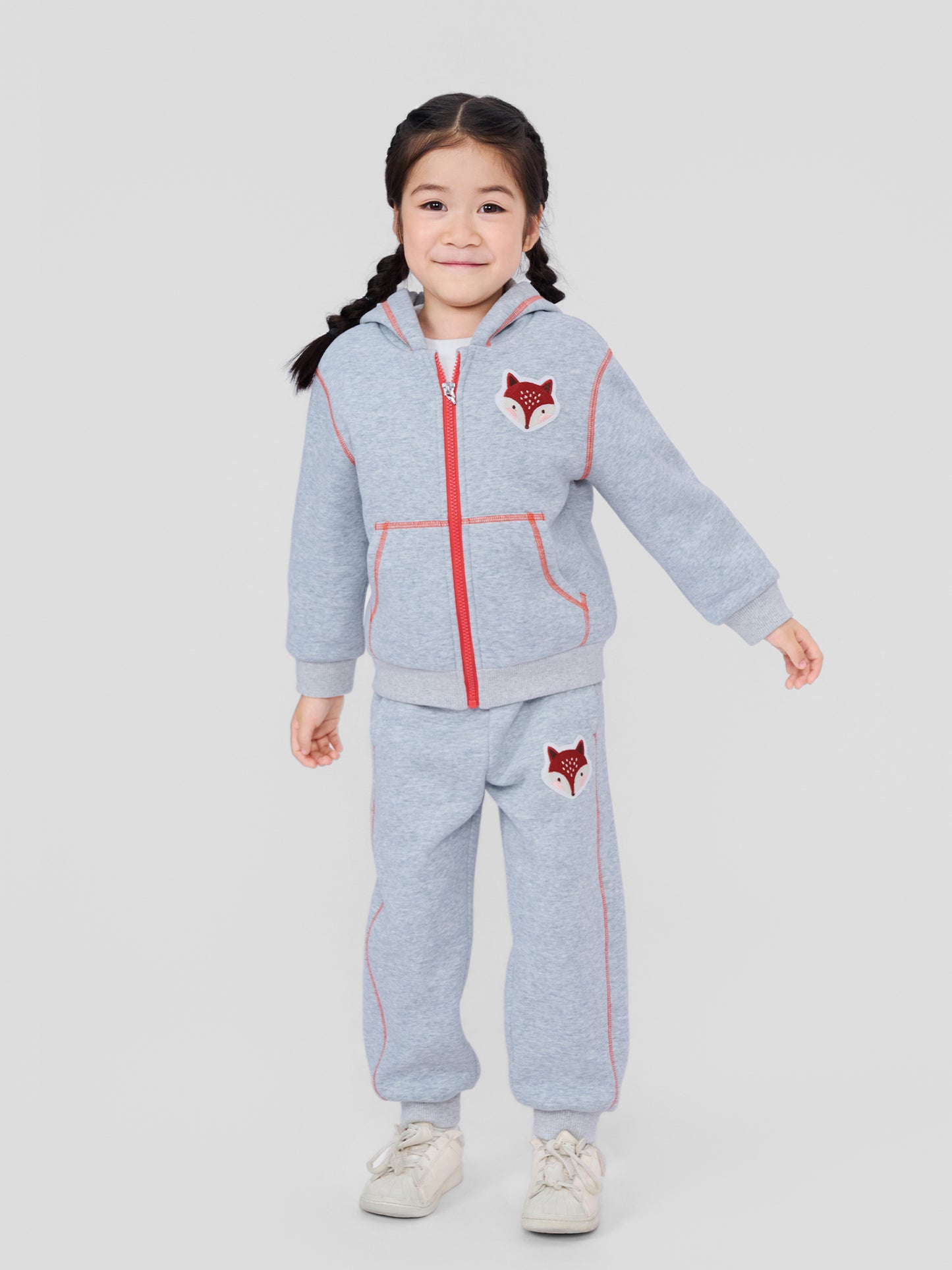 Kids Fox Patch Fleece-Lined Jogger Pants