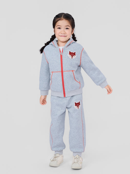 Kids Fox Patch Fleece-Lined Jogger Pants