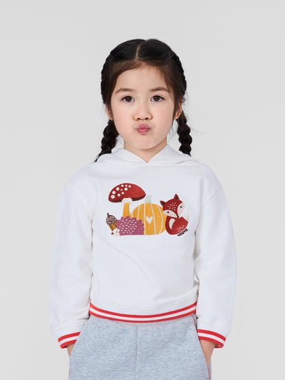 Kids Woodland Friends Embroidered Pullover Hoodie