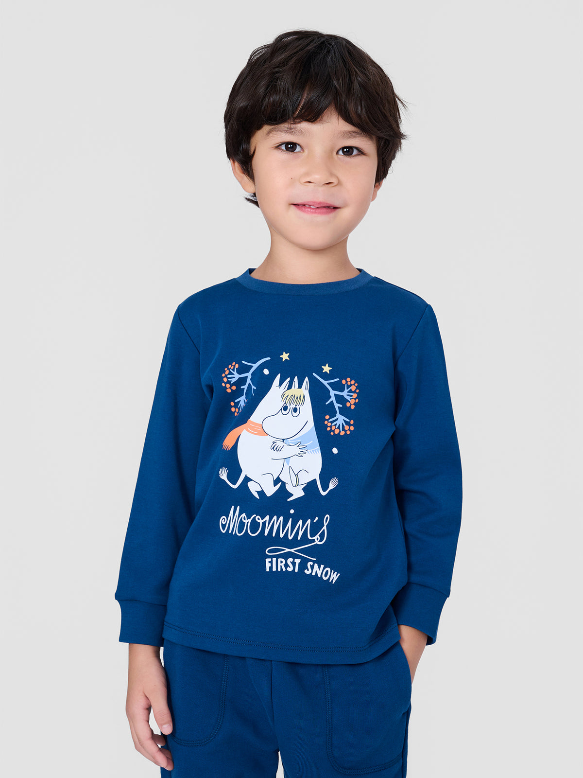 Kids Moomin First Snow Print Long Sleeve T-Shirt