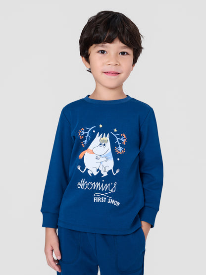 Kids Moomin First Snow Print Long Sleeve T-Shirt