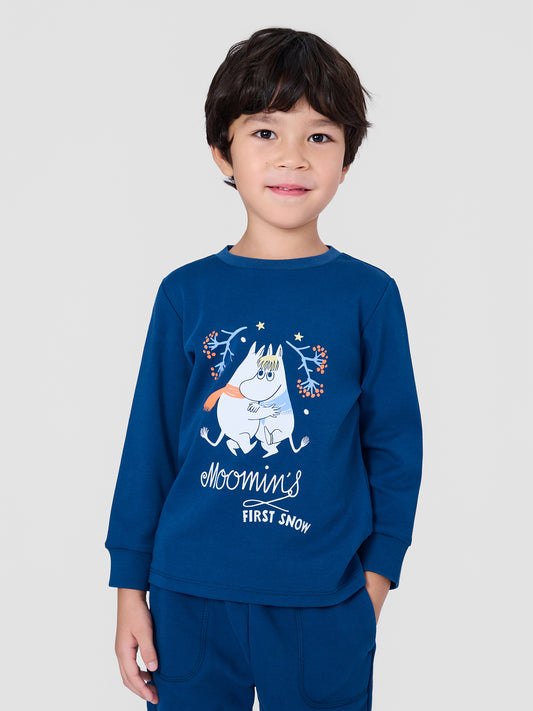 Kids Moomin First Snow Print Long Sleeve T-Shirt