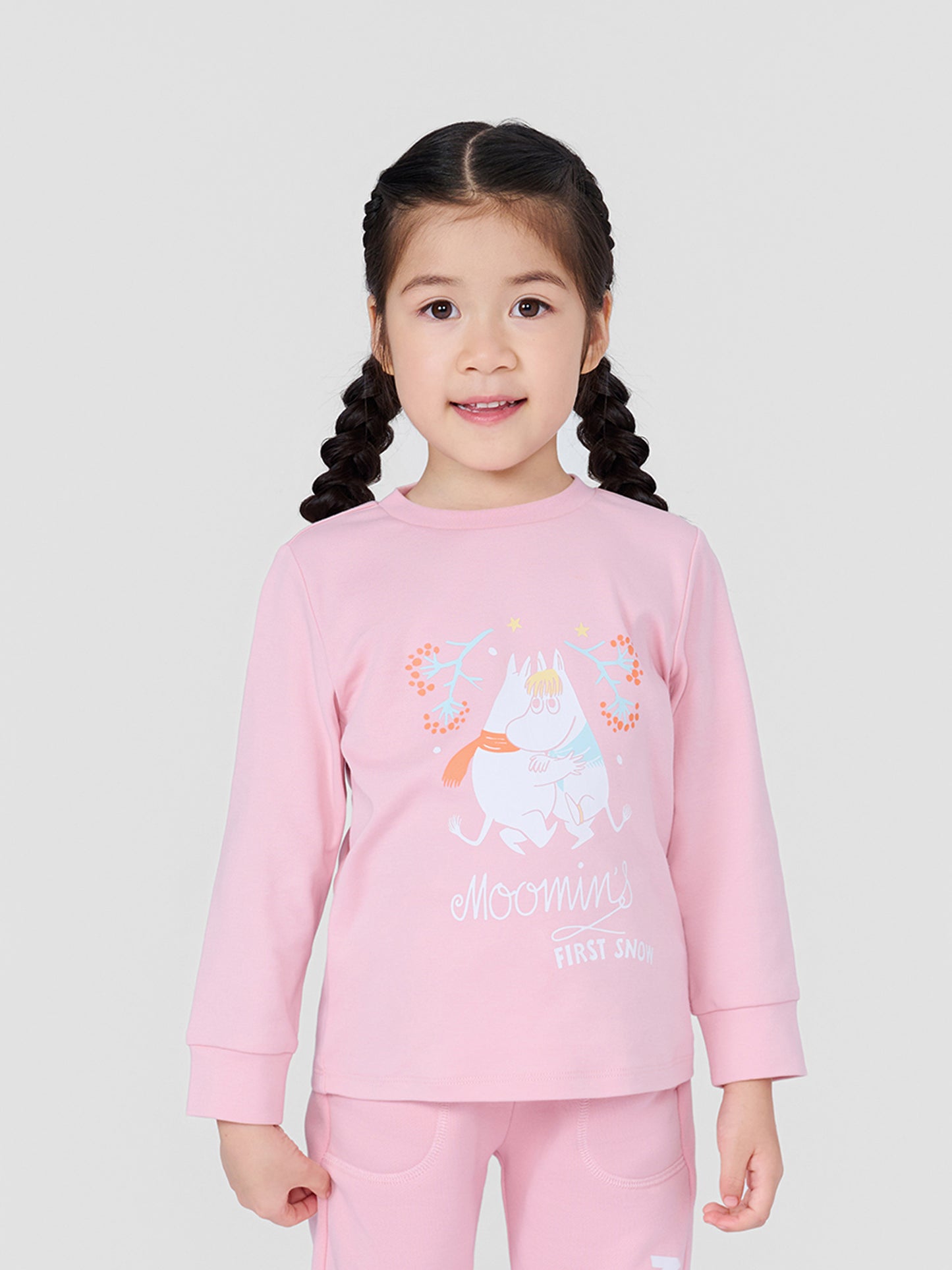 Girls Moomin First Snow Print Long Sleeve T-Shirt