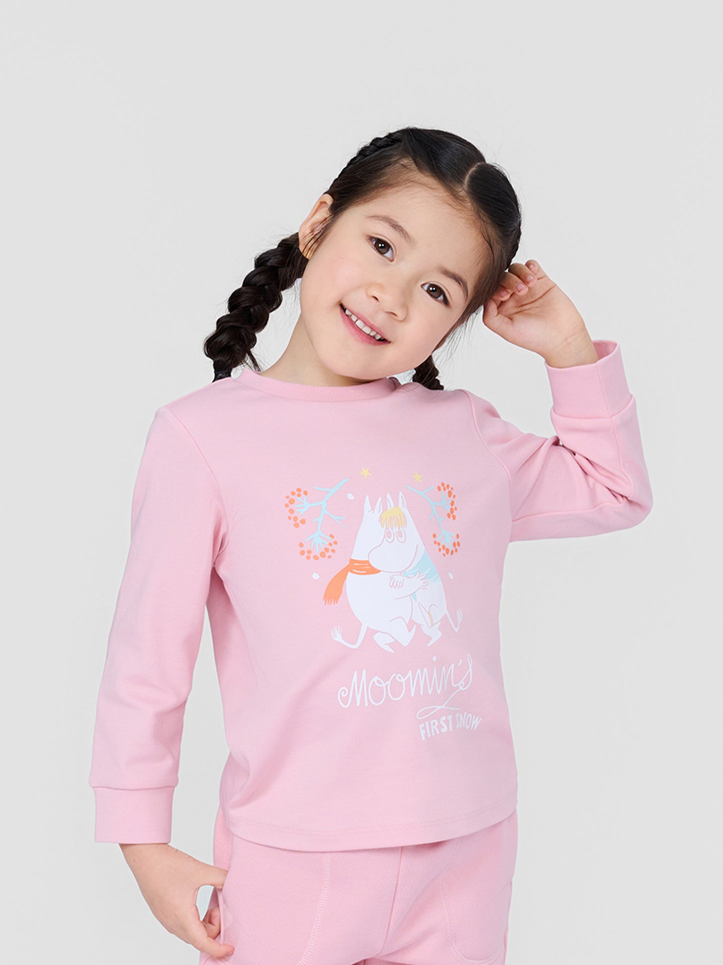 Girls Moomin First Snow Print Long Sleeve T-Shirt