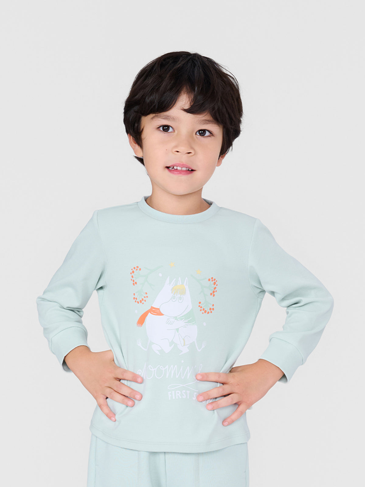 Kids Moomin First Snow Print Long Sleeve T-Shirt