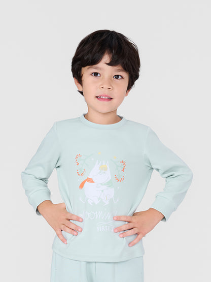 Kids Moomin First Snow Print Long Sleeve T-Shirt
