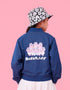 Opanchu Usagi Graphic Back Print Denim Bomber Jacket