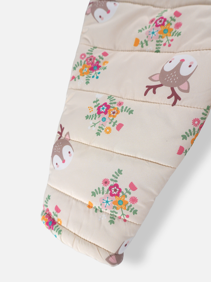 Baby Girls Woodland Quilted Dungarees