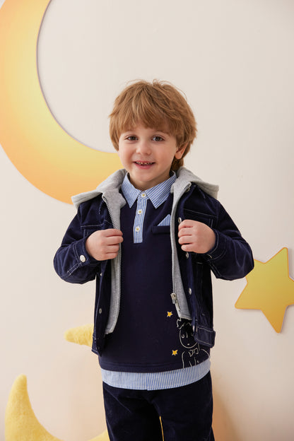 Vauva x Le Petit Prince Vauva x Le Petit Prince - Boys Hooded Long-sleeved Jacket Coat &amp; Jacket