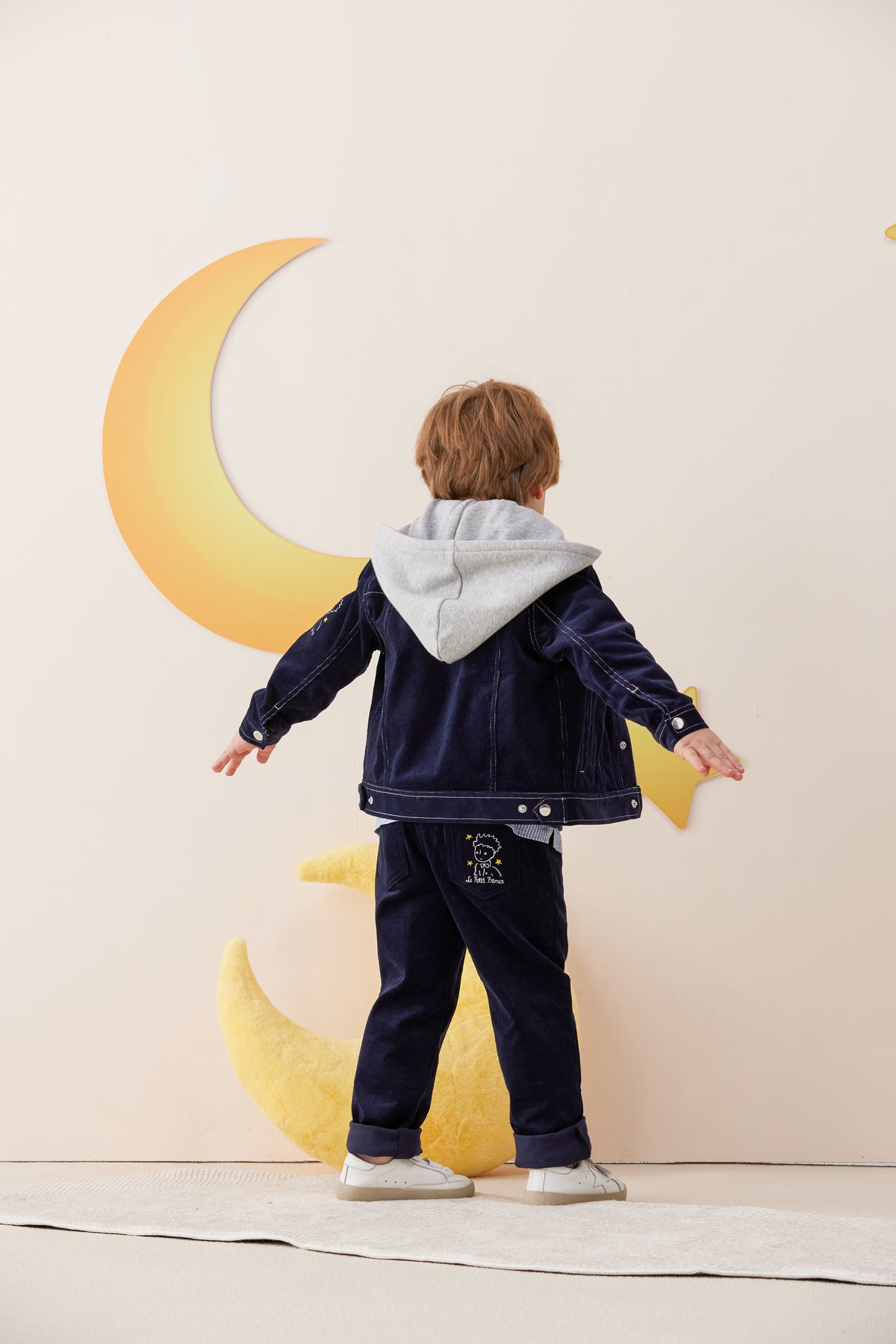 Vauva x Le Petit Prince - Boys Hooded Long-sleeved Jacket-model image back