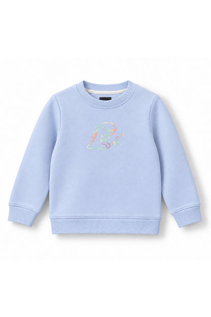 Girls Iridescent Dino Logo Crewneck Sweatshirt