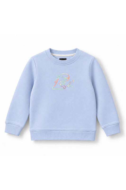 Girls Iridescent Dino Logo Crewneck Sweatshirt