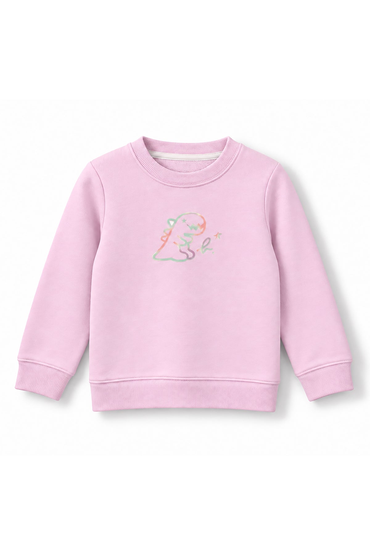 Girls Iridescent Dino Logo Crewneck Sweatshirt