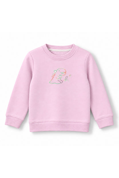 Girls Iridescent Dino Logo Crewneck Sweatshirt