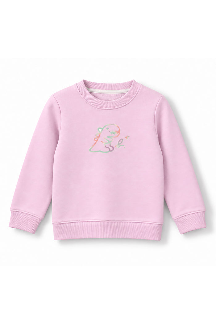 Girls Iridescent Dino Logo Crewneck Sweatshirt