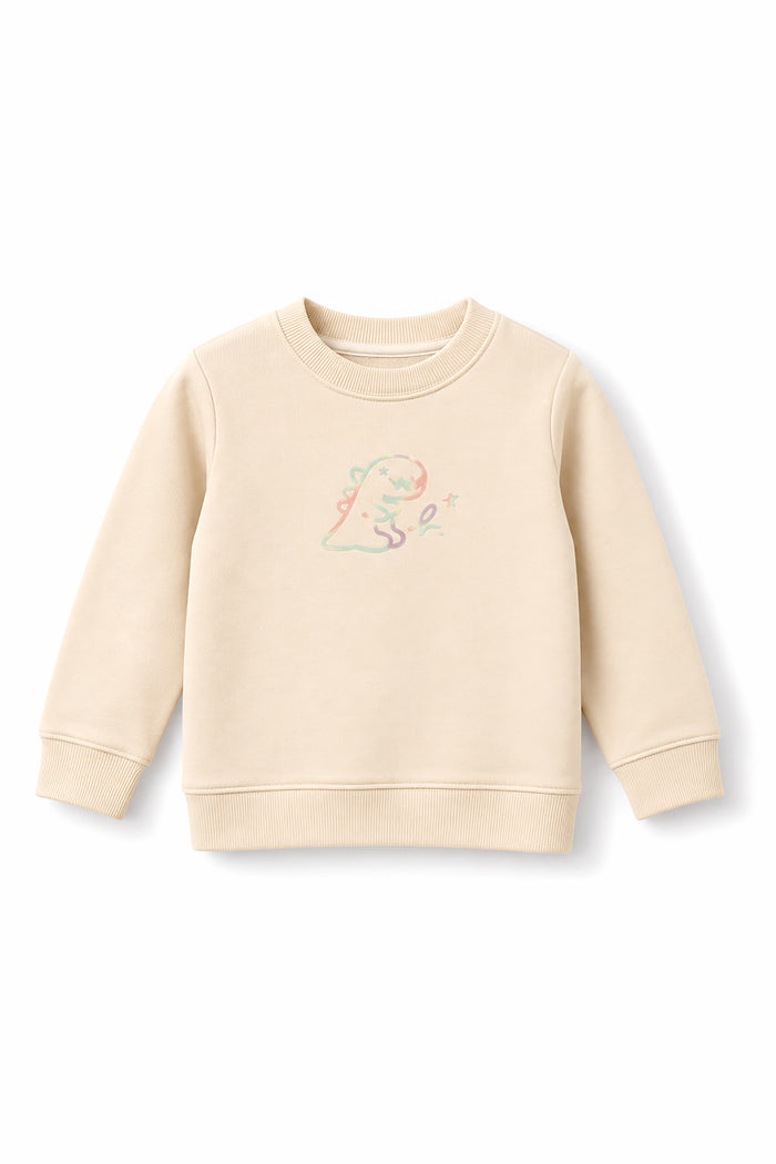 Girls Iridescent Dino Logo Crewneck Sweatshirt