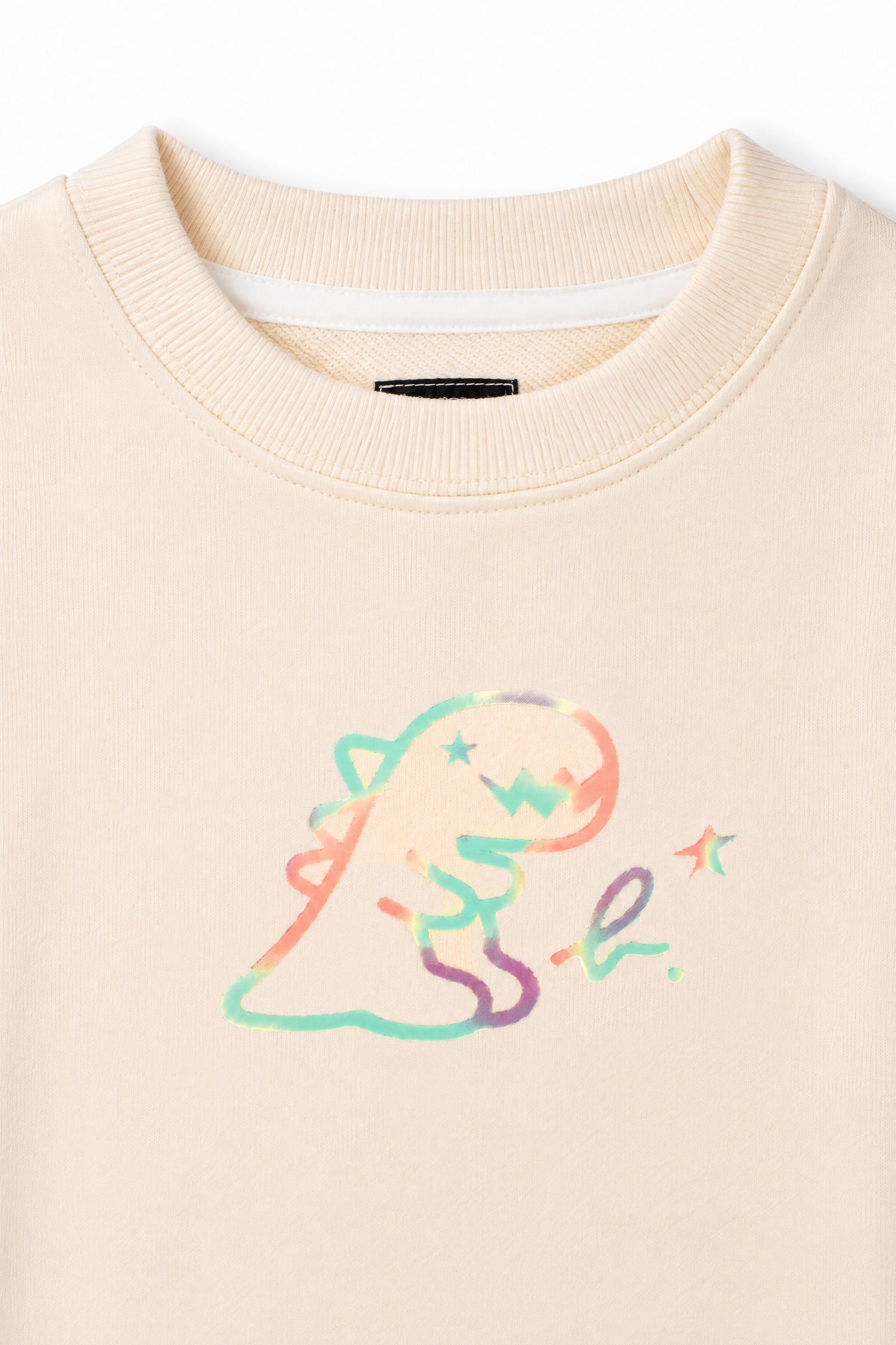 Girls Iridescent Dino Logo Crewneck Sweatshirt