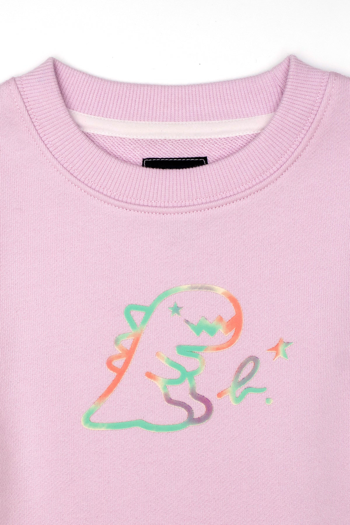 Girls Iridescent Dino Logo Crewneck Sweatshirt