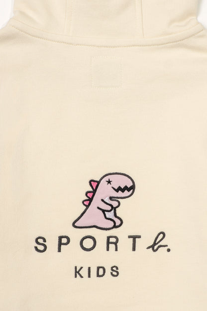 Girls Dino Back Print Hoodie