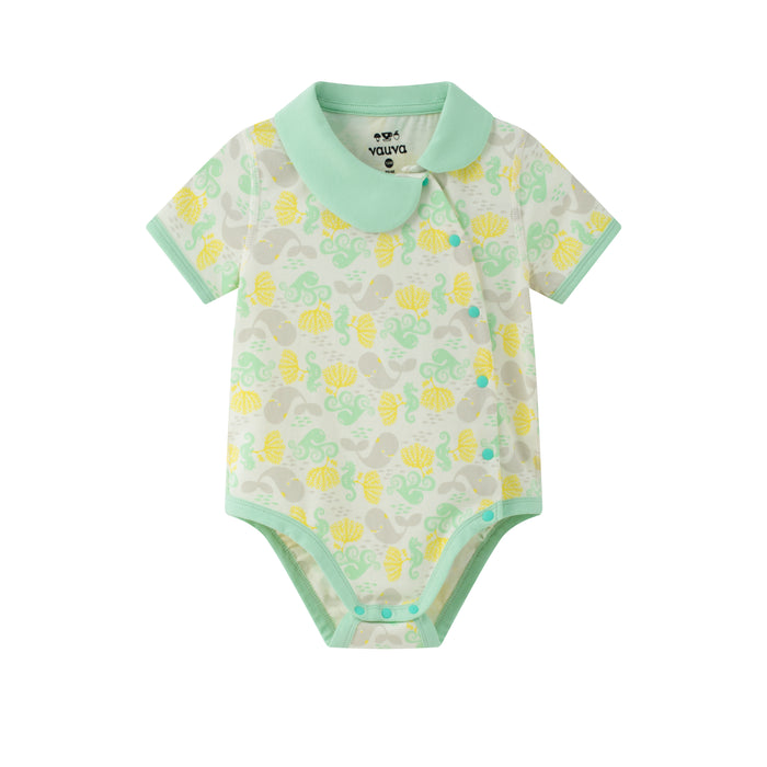 Vauva SS24 - Baby Girl's  Whale Print Romper Organic Cotton