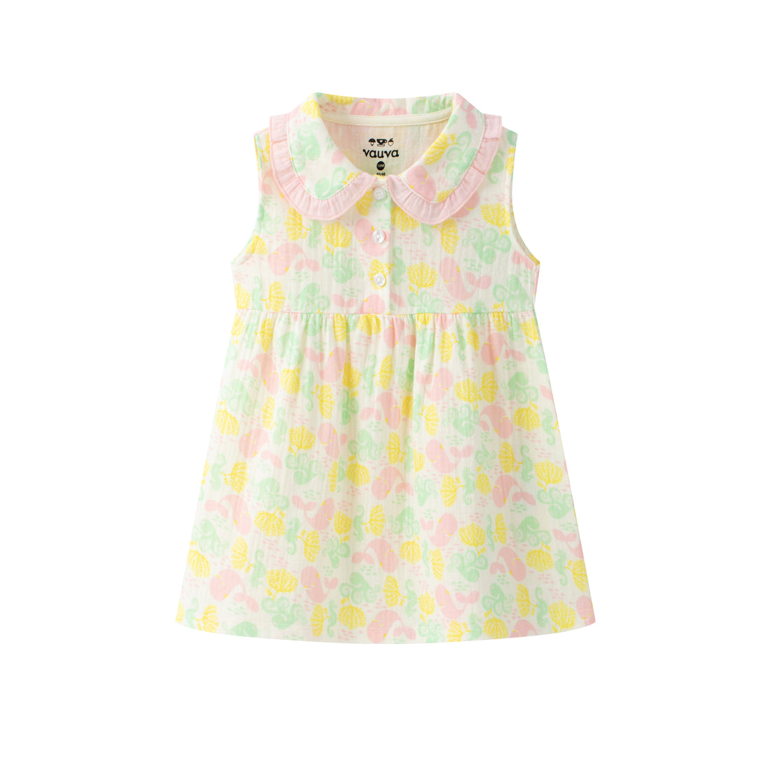 VAUVA Vauva SS24 - Baby Girl All Over Print Peter Pan Collar Top &amp; Bottom Set Top &amp; Bottom Set