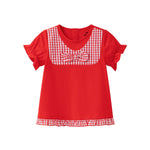 Baby Girl Plain Print Short Sleeve Top & Bottom Set