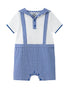Baby Plaid Pattern Short Sleeve Romper