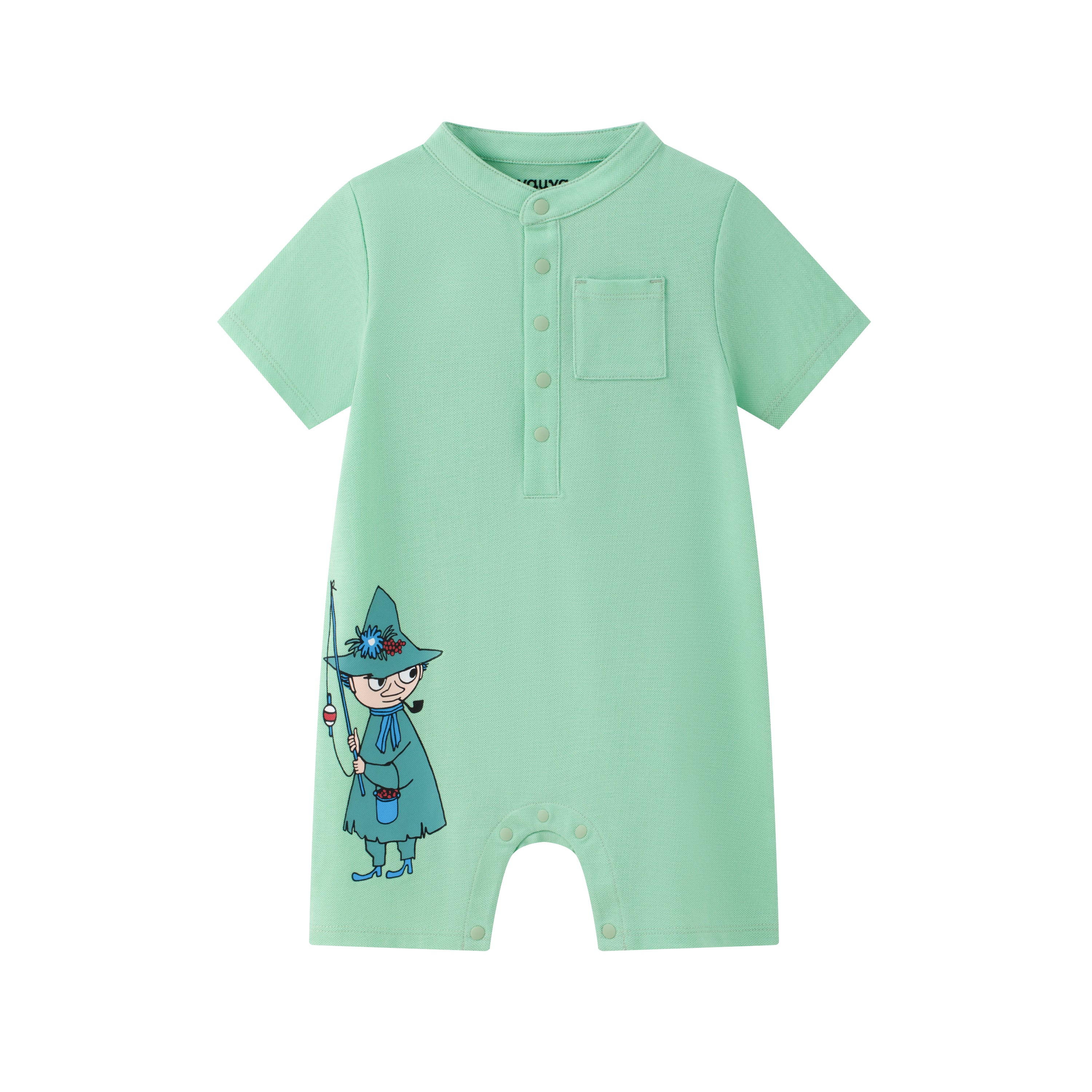 Vauva x Moomin Vauva x Moomin - Baby Boy Snufkin Print Romper - Pastel Green Romper