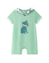 Vauva x Moomin Vauva x Moomin - Baby Boy Snufkin Print Shawl Collar Romper - Pastel Green Romper