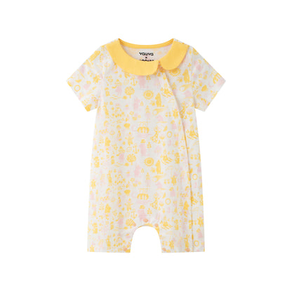 Vauva x Moomin Vauva x Moomin - Baby Girl All Over Print Short Sleeve Romper - Yellow Romper