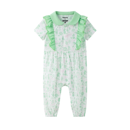 Vauva x Moomin Vauva x Moomin - Baby Girl All Over Print Short Sleeve Romper - Green Romper