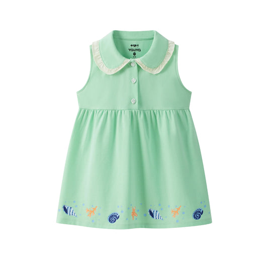 VAUVA Vauva SS24 - Baby Girl's Organic Cotton Plain Dress Dress