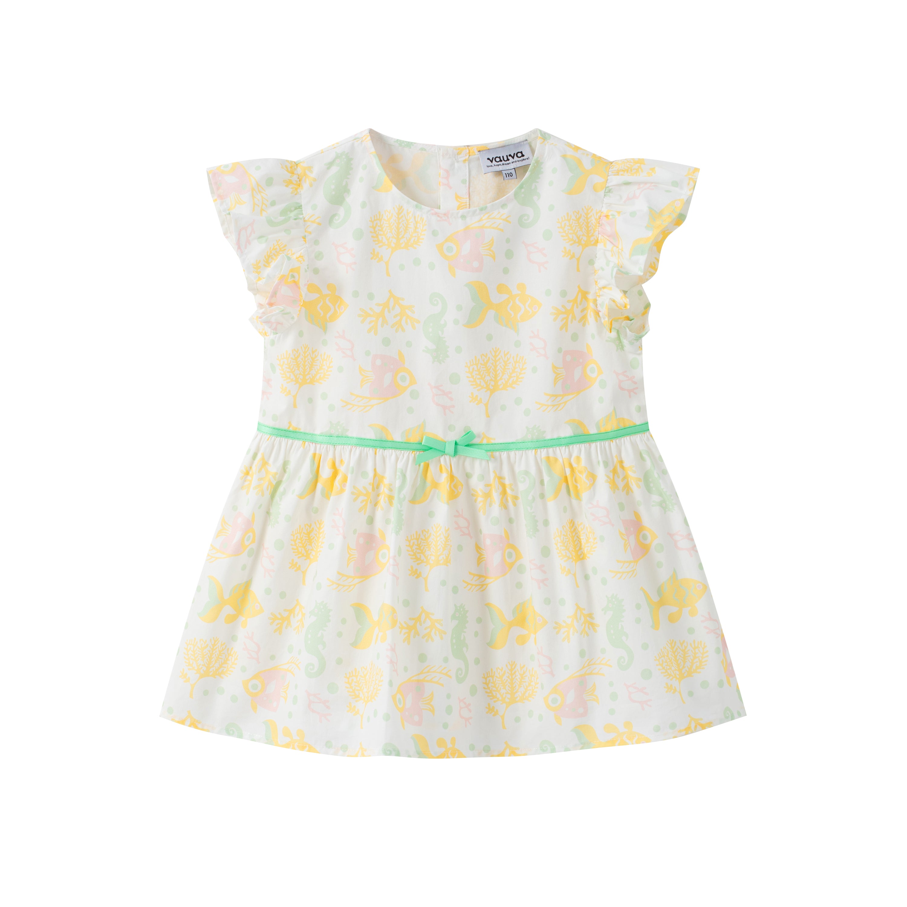 Toddler Girl Fish All Over Print Short Sleeve Dress – My Little Korner