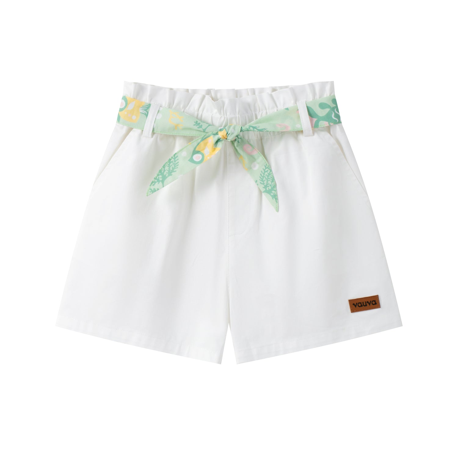 VAUVA Vauva SS24 - Toddler Girl Plain Print with Butterfly Knot Shorts Shorts