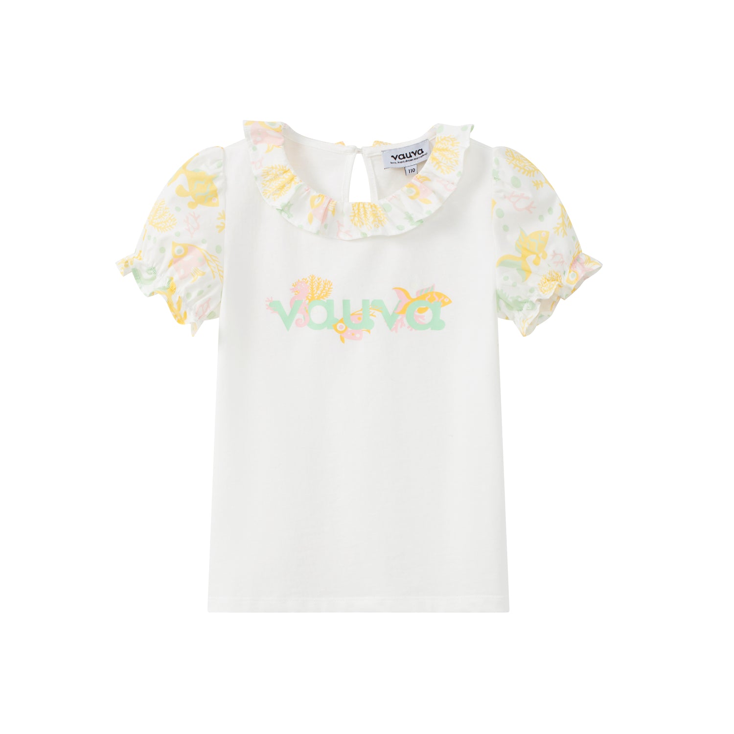 VAUVA Vauva SS24 - Toddler Girl Vauva Logo Print with Collar Tops