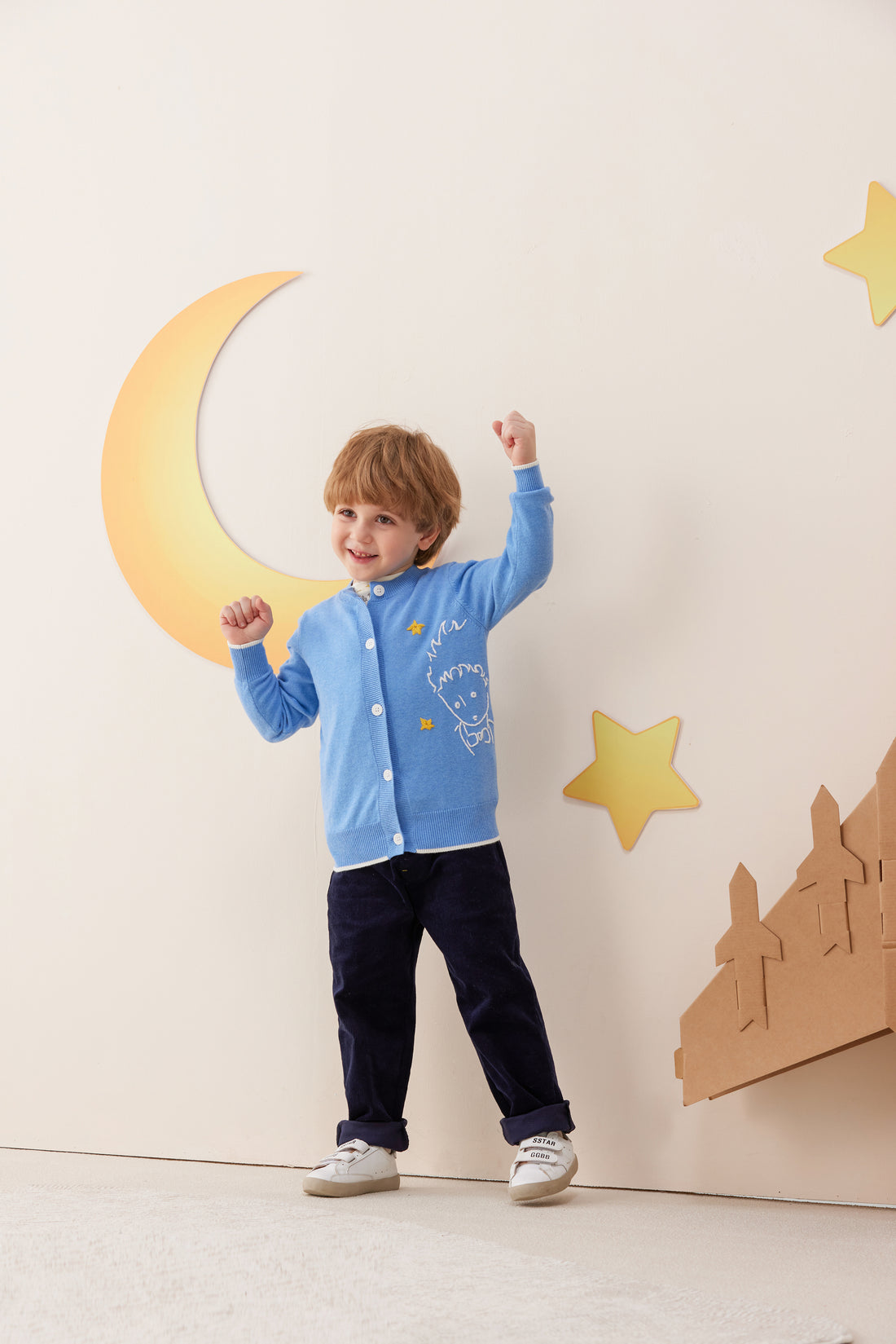 Vauva x Le Petit Prince Vauva x Le Petit Prince - Kids Cashmere Cardigan (Blue) Coat &amp; Jacket