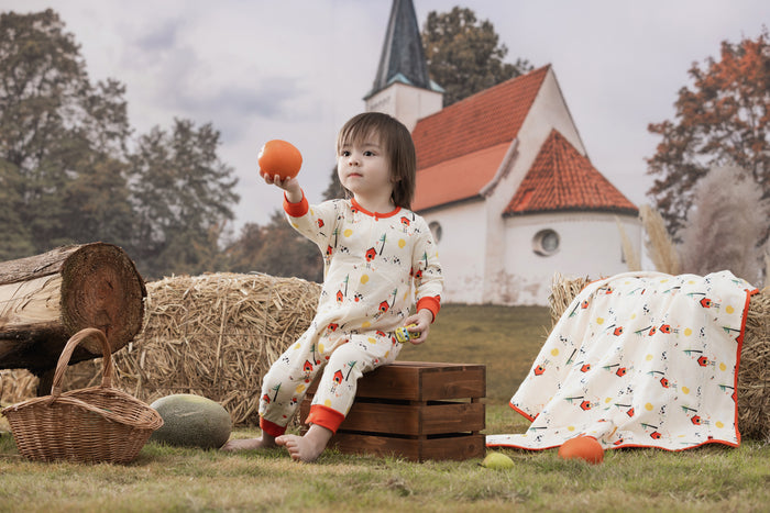 Vauva FW23 - Baby Nordic Print Cotton Long Sleeve Romper model front - 2