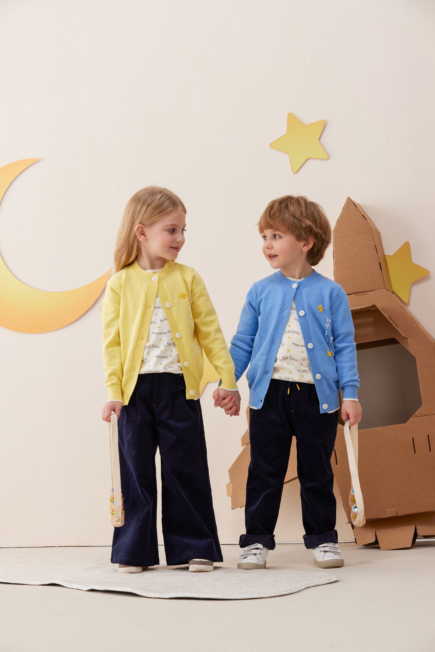 Vauva x Le Petit Prince Vauva x Le Petit Prince - Kids Cashmere Cardigan (Blue) Coat &amp; Jacket