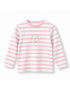 Girls Striped Iridescent Dino Logo Long Sleeve Top