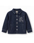 Boys Contrast Stitching Logo Chest Pocket Denim Shirt Jacket