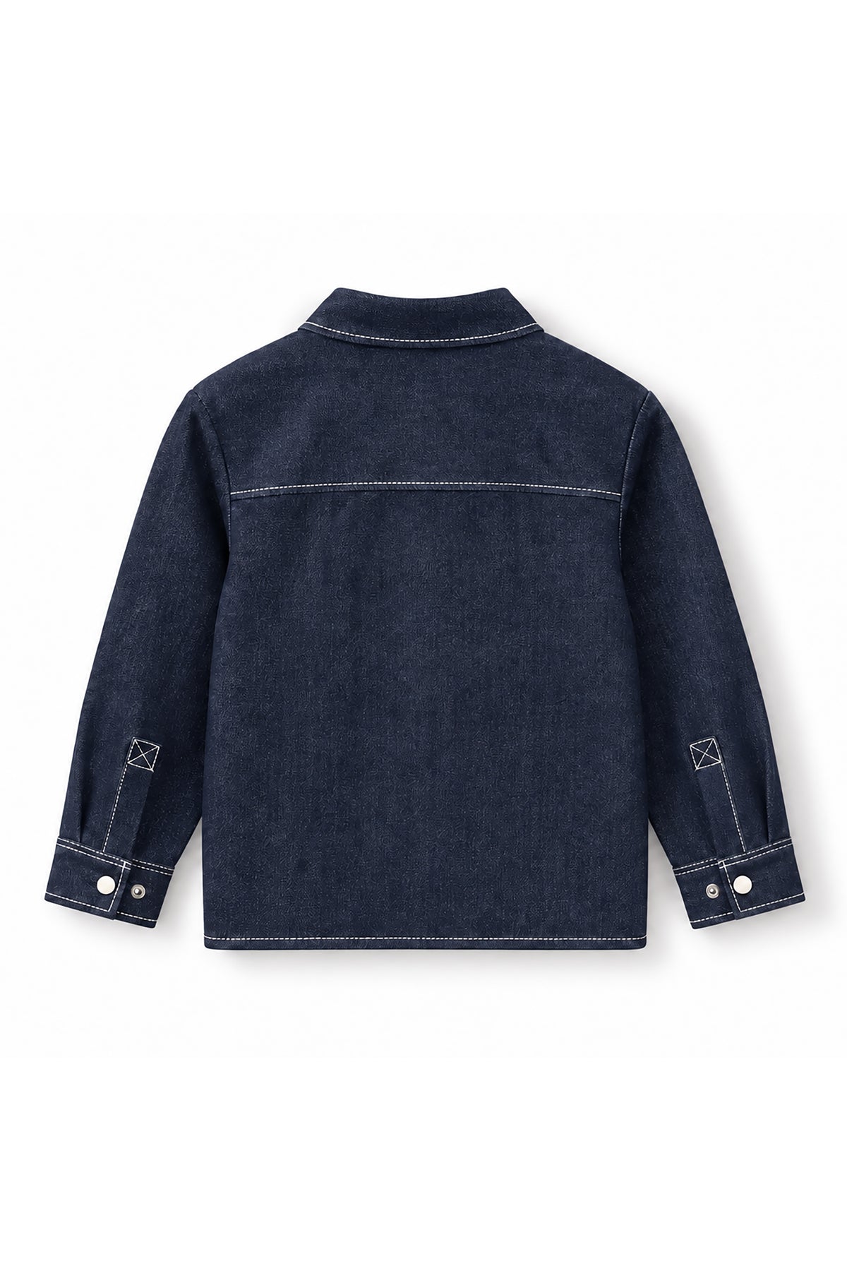 Boys Contrast Stitching Logo Chest Pocket Denim Shirt Jacket