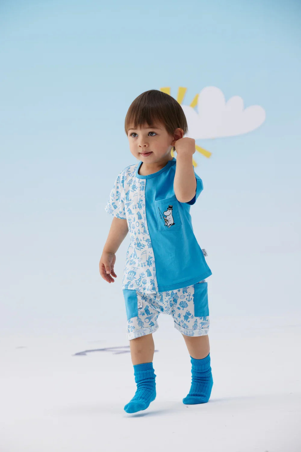 Vauva x Moomin Vauva x Moomin - Baby Boy MoominPapa Embroidered Top & Shorts Set Top & Bottom Set