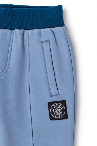 Boys Contrast Trim Zipper Cuff Sweatpants