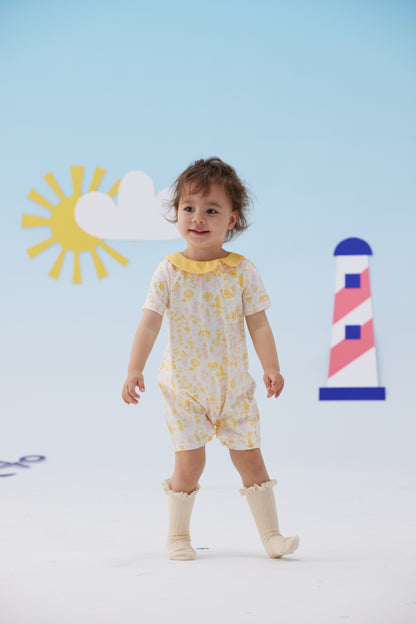 Vauva x Moomin Vauva x Moomin - Baby Girl All Over Print Short Sleeve Romper - Yellow Romper