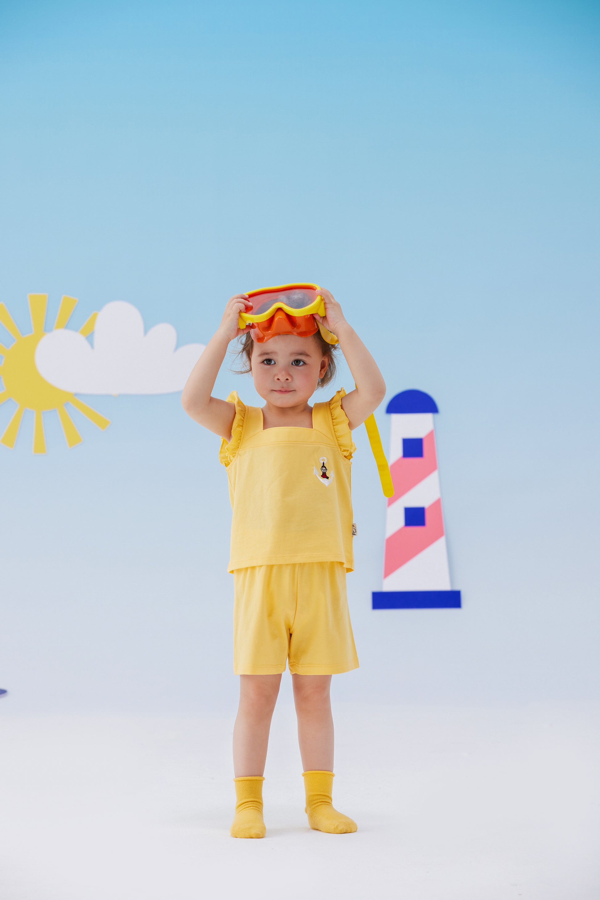 Vauva x Moomin Vauva x Moomin - Baby Girl Little MY Embroidered Top & Bottom Set - Yellow Top & Bottom Set